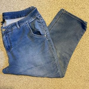 lame bryant denim capri pants